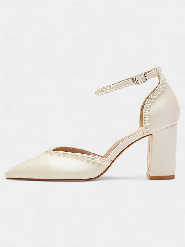 Wedding Women's Heels Elegant Pearl-Embellished