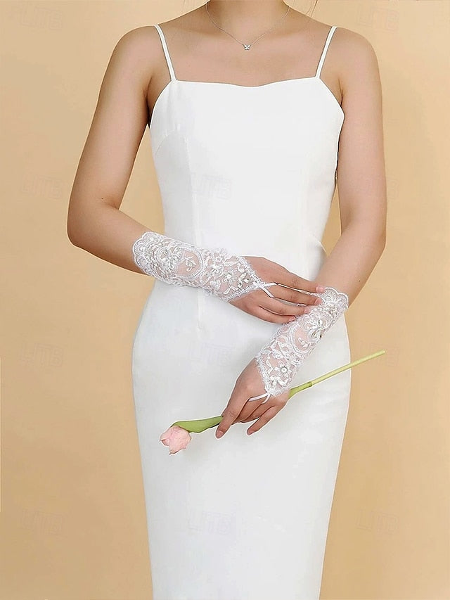 Lace Gloves – with Accessories Bridal Elegant Pearls Wedding