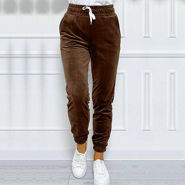 Women's Corduroy Pants Slacks Straight Streetwear Casual