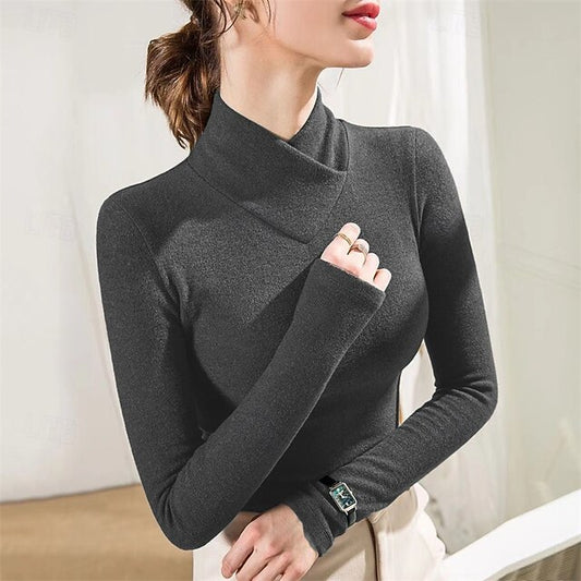 Women's Tight Tops Solid Color Plain Elegant Stylish