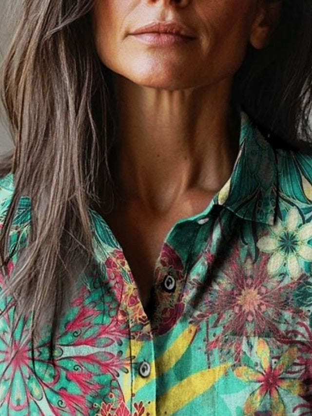 Women's Blouse Print Floral Graphic Vacation Vintage Daily