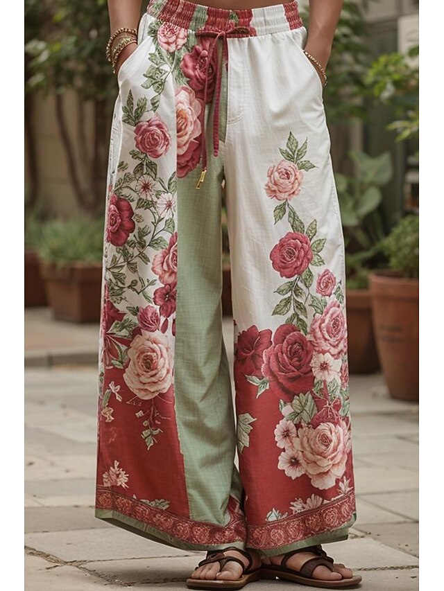 Women's Linen Like Culottes Wide Leg Wide Leg Vacation