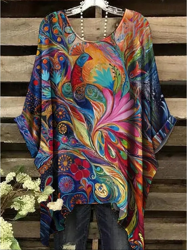 Women's Boho Shirt Graphic Abstract Elegant Bohemia Active