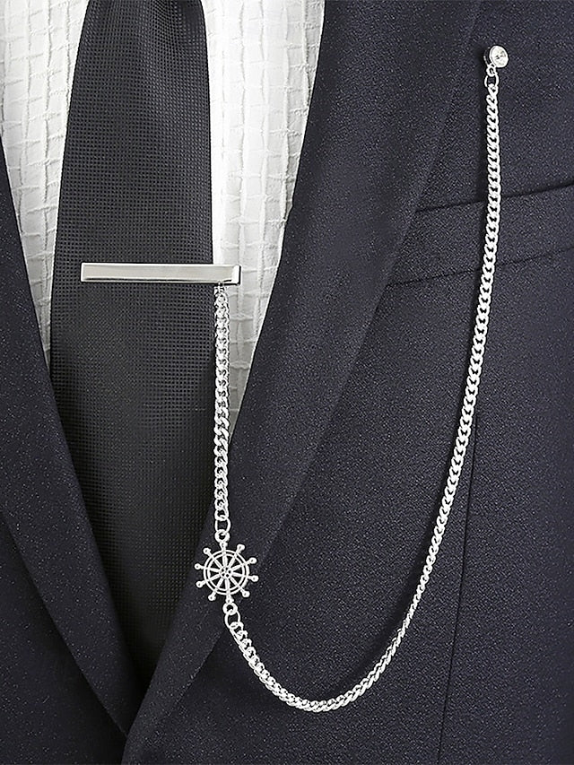 Tie Wheel Ship Design Chain Nautical – with Men's Silver