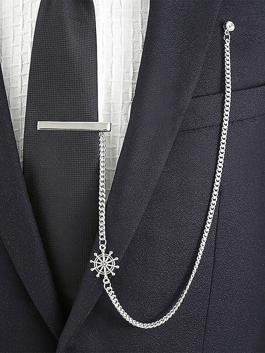Tie Wheel Ship Design Chain Nautical – with Men's Silver