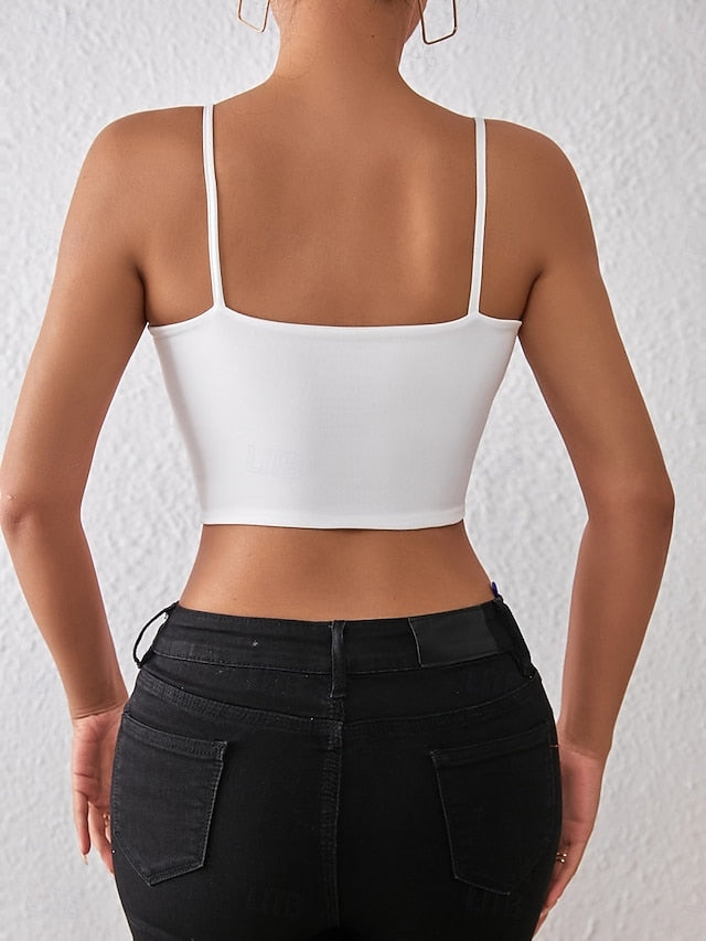 Women's Blouse Camisole Tank Top Backless Plain Sexy Casual