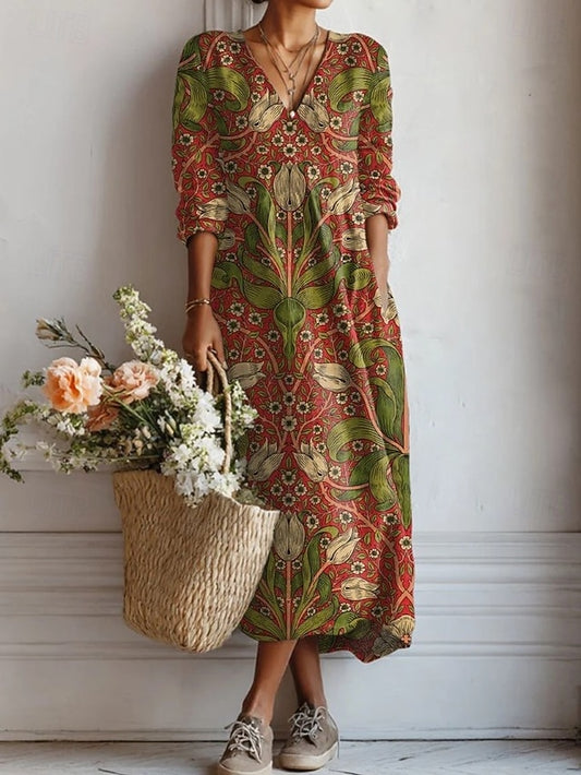 Women's Maxi Dress Linen Like Breathable Lightweight