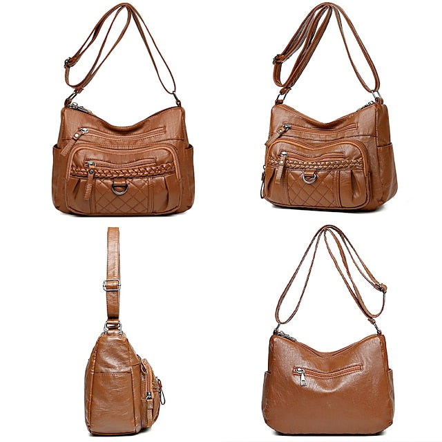PU Damen Schultertasche Leder Crossbody Hobo