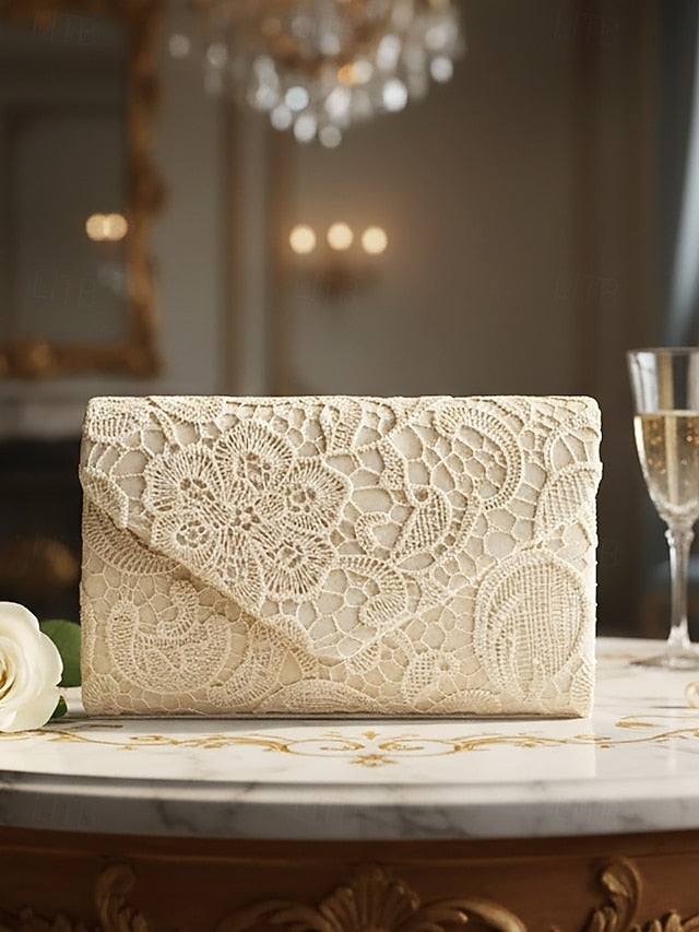 Clutch Bag with Lace Women's Evening Chain Strap