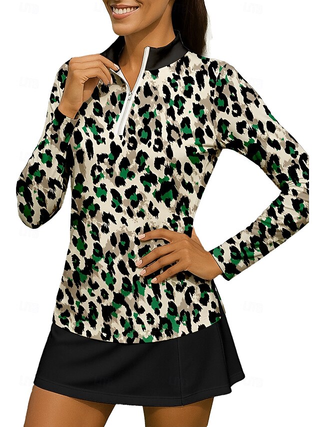 Women's Animal Leopard Sport Shirt Golf Polo Shirt Tennis