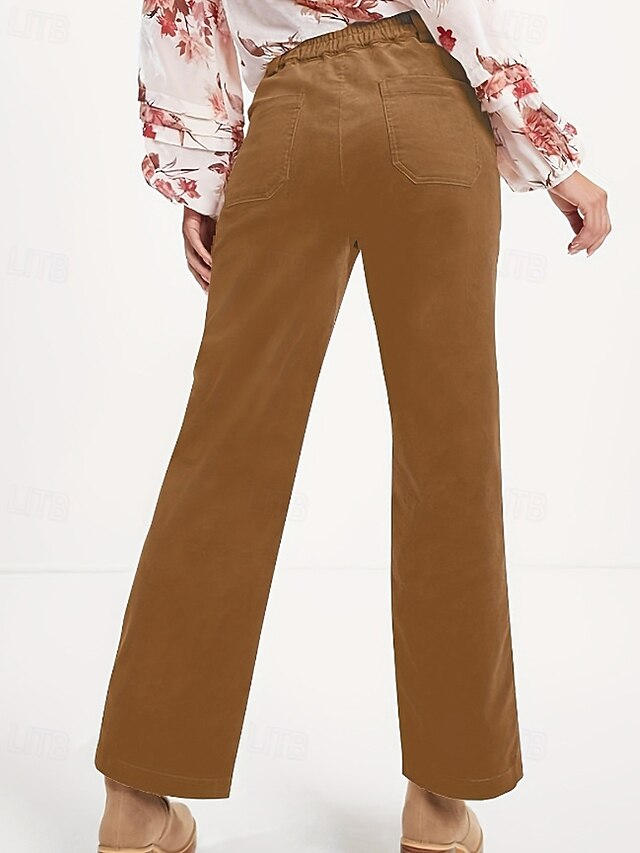 Women's Chinos Straight Casual Full Length Medium Waist