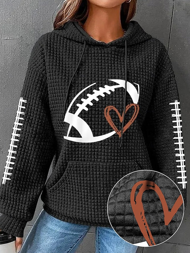 Women's Oversized Sweatshirt Pullover Textured Football