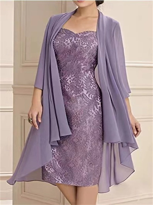 Piece of Mother the Elegant Simple Dress Two Bride Sets