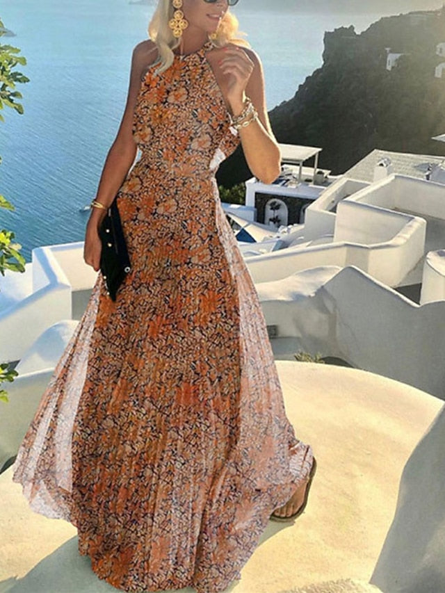 Women's Casual Dress Swing Dress Polka Dot Dress Long