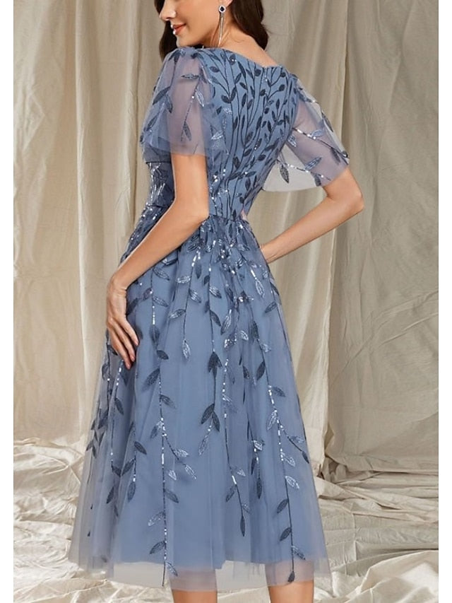 Bride Elegant Wedding Mother V Neck the of Dress A-Line Guest