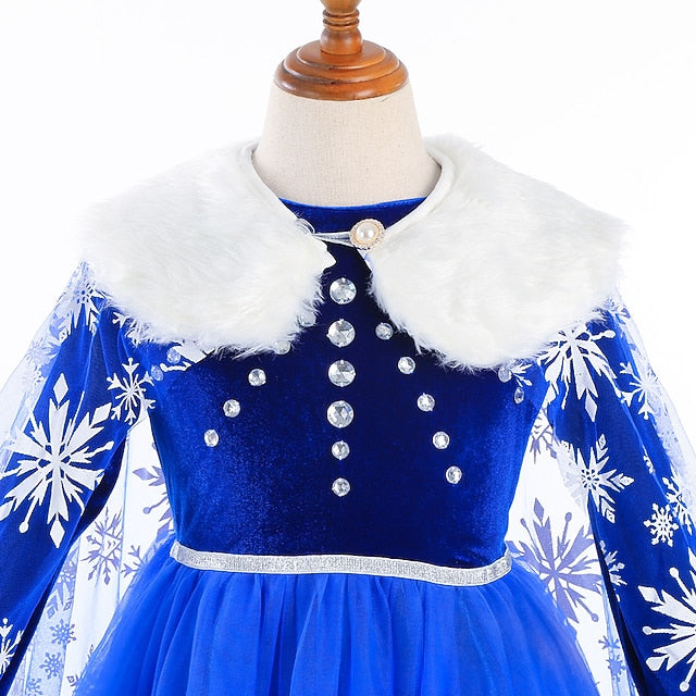 Girl Dress Theme Fairytale Elsa Frozen Princess Party Flower