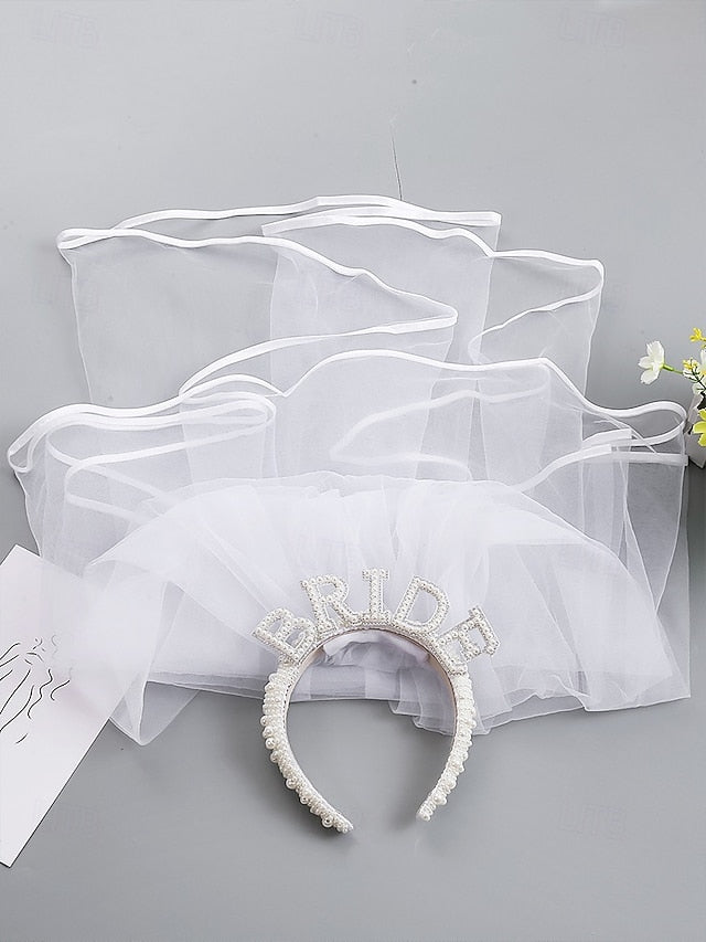 Pearl-Embellished with – Headband Veil 'BRIDE'