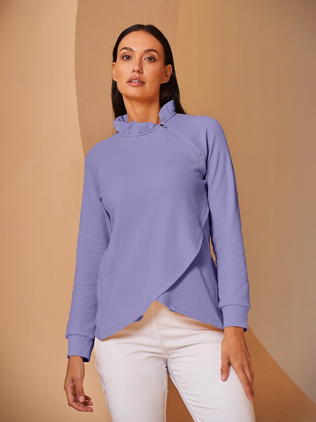 Women's Golf Pullover Sweatshirt Light Pink Yellow Dark