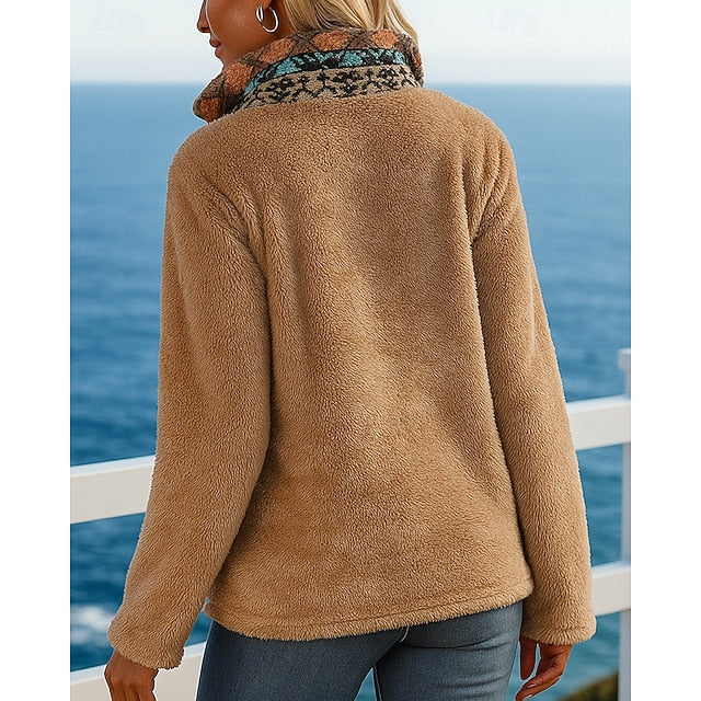 Women's Polar Fleece Sweatshirt Winter Pullover Sweatshirt