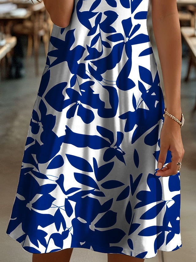 Women's Midi Dress T Shirt Dress Tee Dress Sundress A Line