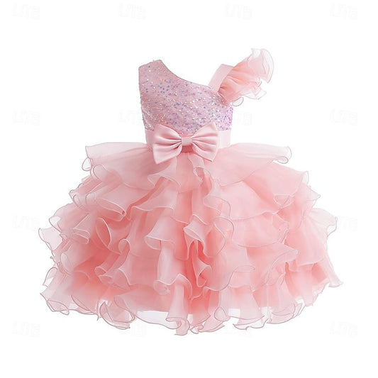 Party Kids Flower Ball Pageant Ruffle Girls Wedding Gown Dress