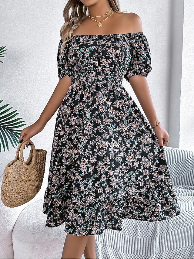 Women's Midi Dress A Line Dress Milkmaid Dress Midi Dress