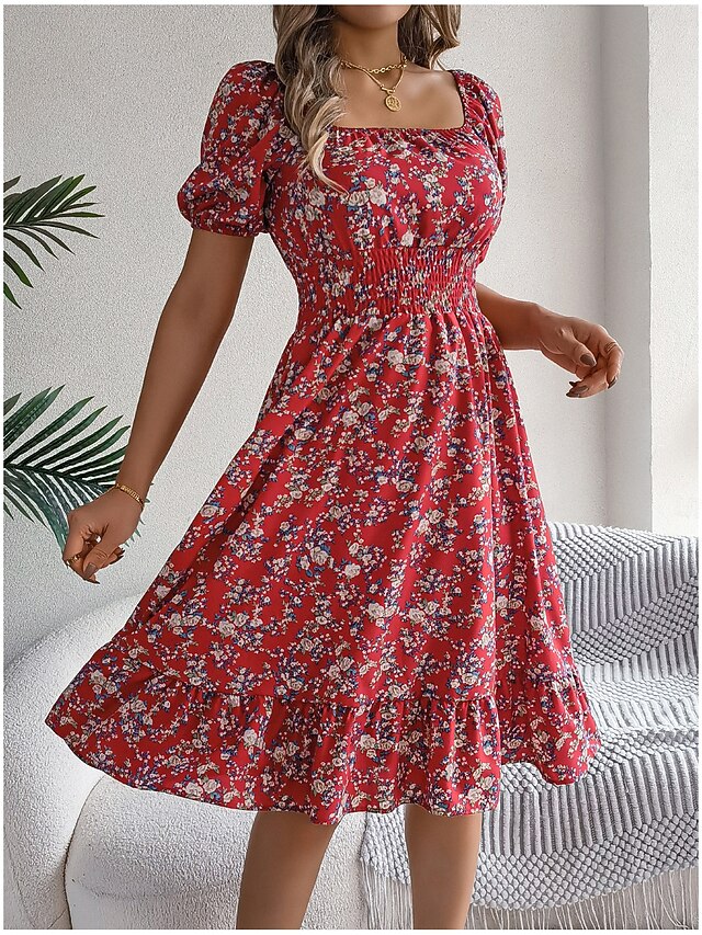Women's Midi Dress A Line Dress Milkmaid Dress Midi Dress