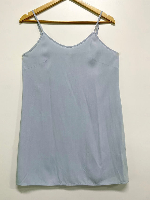 Viscose Adjustable Straps Cami Dress Vacation