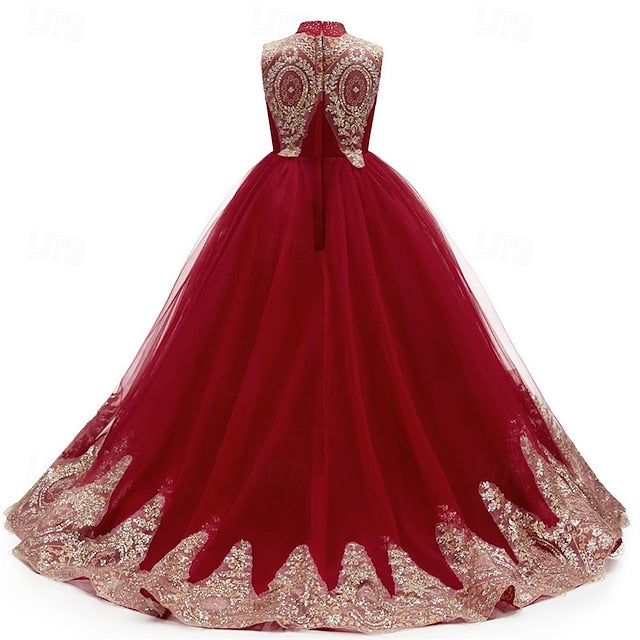 Girls' Flower Formal Dress Gown Girl Kid's Evening