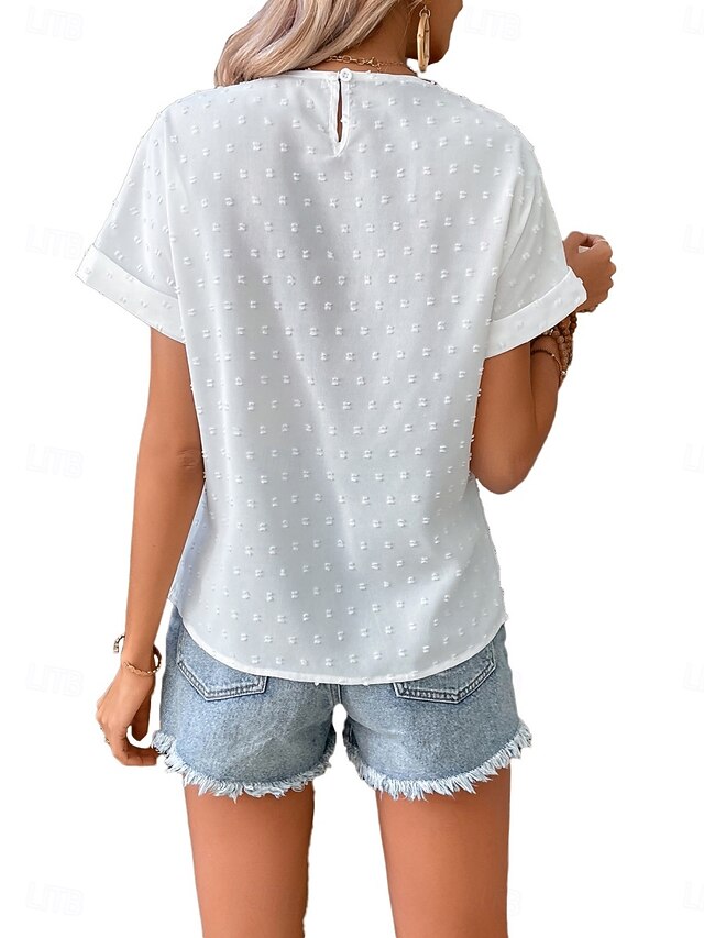 Women's T Shirt Lace Patchwork Plain Fashion Stylish