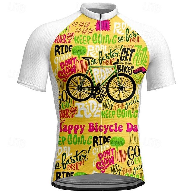 Women's Cycling Jersey Letter & Number Short Sleeve