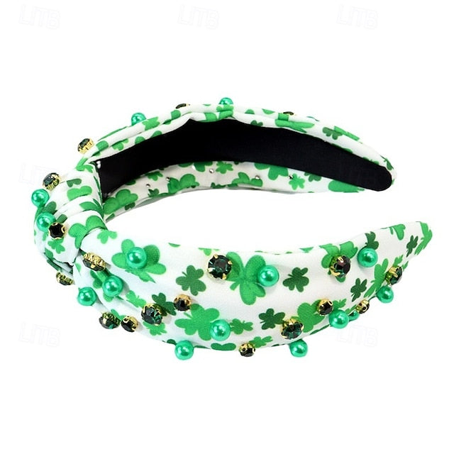 St. Patrick's Day Knotted Headbands for Women, Beaded