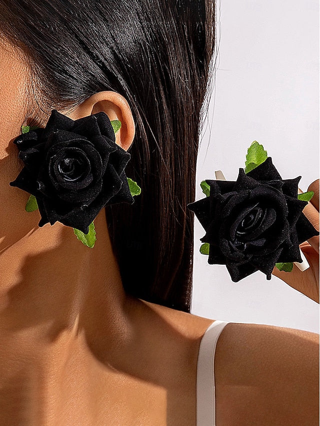 Floral Oversized Women's - Statement Earrings Drop Flower