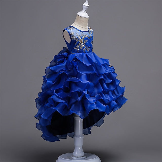 4-13 Party Floral Wedding Summer Kids Dress Ruffle Girls'