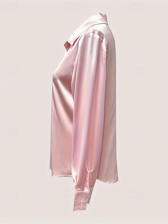 Women's Shirt Elegant Satin Top Summer Tops Ruched