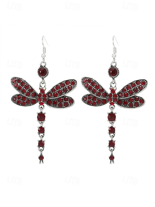 Dragonfly – Earrings Colorful Crystal Vintage Style
