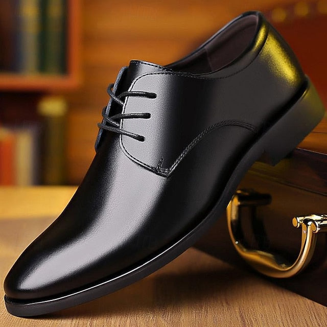 Men's Glossy – Lace-Up Shoes Formal Classic Derby Black