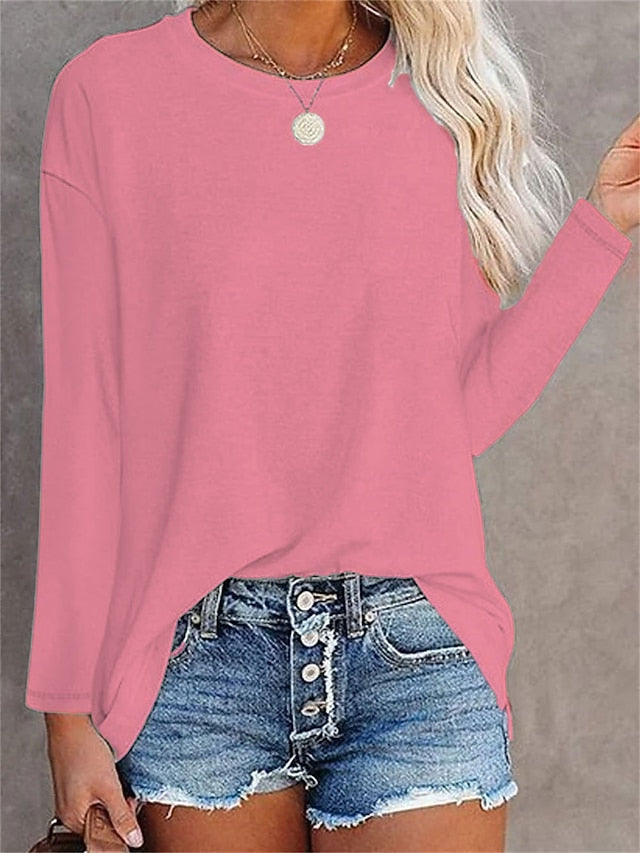 Women's T shirt Long Sleeve Crew Neck Long Sleeve Tunic