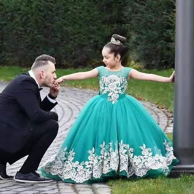 Dress Solid Flower Girl Floral Colored Kids Girls'