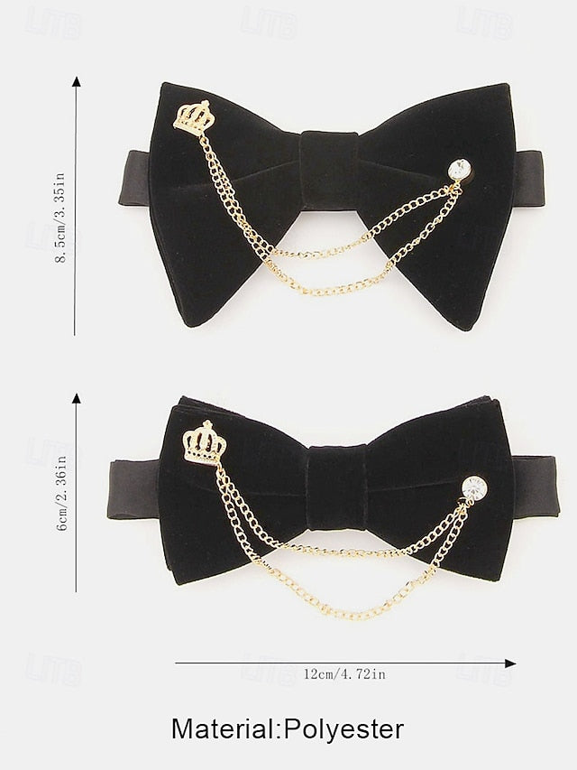 Detail Bow Chain Men's – Tie and Velvet with Crown
