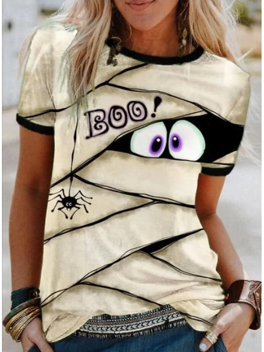 Women's T shirt Monster Graphic Witch Vintage Stylish