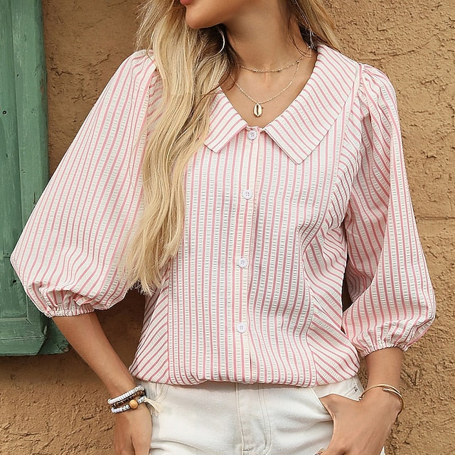 Women's Shirt Casual Shirt Button Up Shirt Blouse Buttons