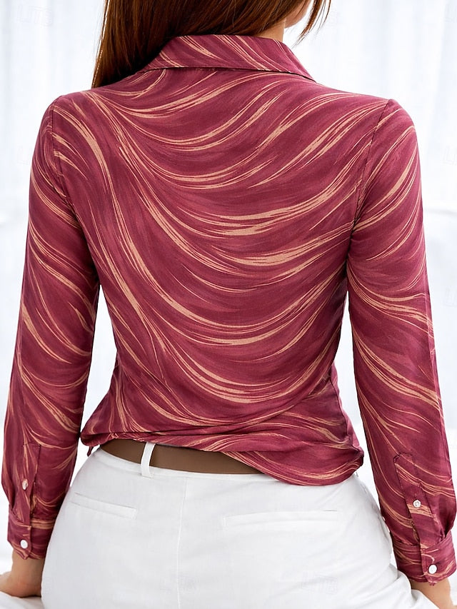 Women's Shirt Blouse Graphic Geometric Striped Vintage