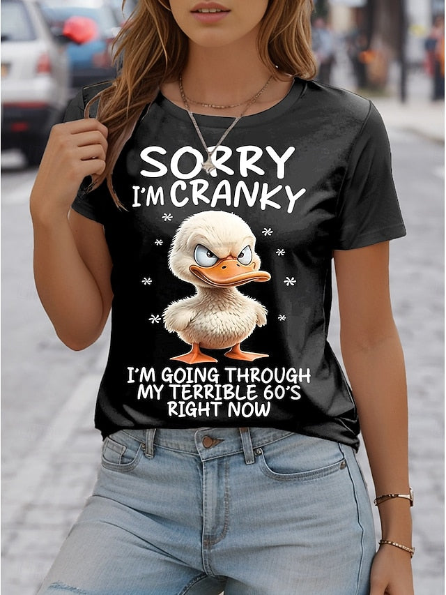 Women's T Shirt Print Animal Casual Short Sleeve Round Neck