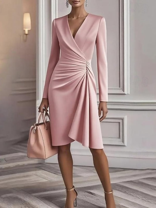 Women's Midi Dress Satin Dress Party Dress Sheath Dress