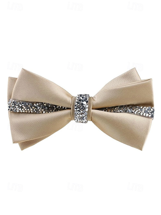 Burgundy Embellishment Bow Elegant with Tie – Satin Crystal