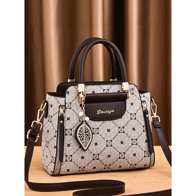 Sac à main élégant pour femme en similicuir et rouge avec accents