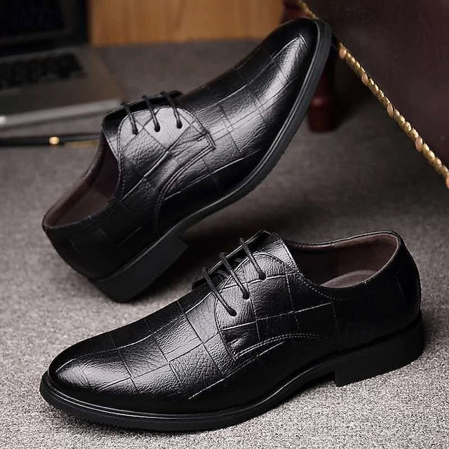 Pattern Shoes Crocodile Classic Black  – Men's