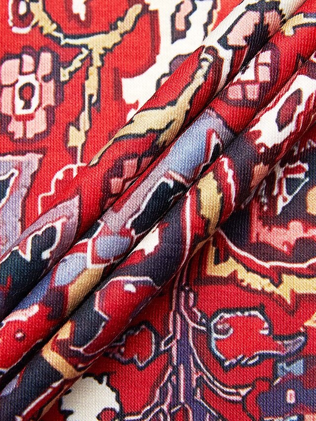 Women's T Shirt Henley Shirt Buttons Print Floral Vintage