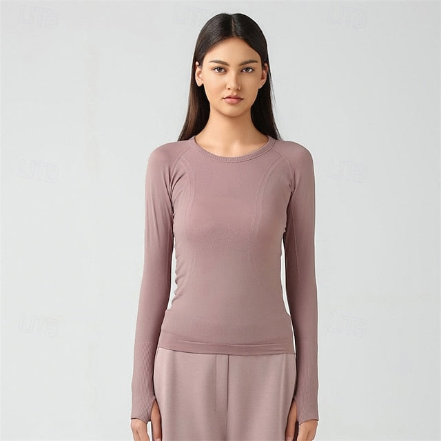Women's Sports shirts pilates top Sports Top Crew Neckline